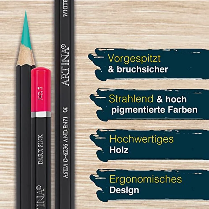 Artina Expertilo XL Buntstifte Set 72er Professionell - FSC®-zertifiziertes Stifte Set Farbstifte bruchsicher, hoch pigmentiert - Viele bunte Holzstifte für Künstler zum Zeichnen und Malen – Bild 2