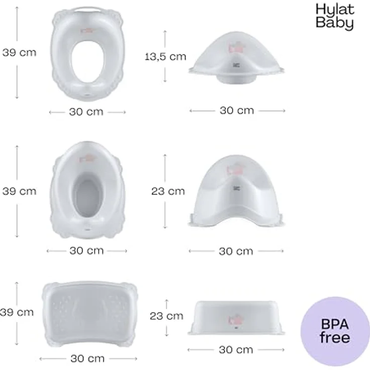 Hylat Baby Töpfchen + Tritthocker + Toilettensitz, Antirutsch Gummi, grau, Motiv: Friends, für Windelfrei und WC-Training – Bild 2