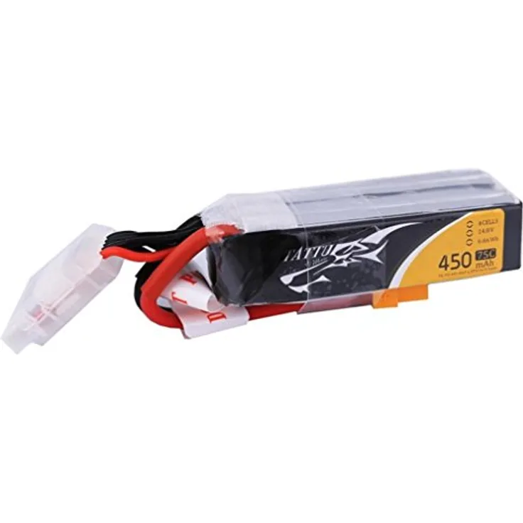Tattu TA-75C-450-4S1P-L 450mAh 14.8V 75C 4S1P Lipo Pack Akku für Drohne UAV FPV Rennen RC Quadrocopter