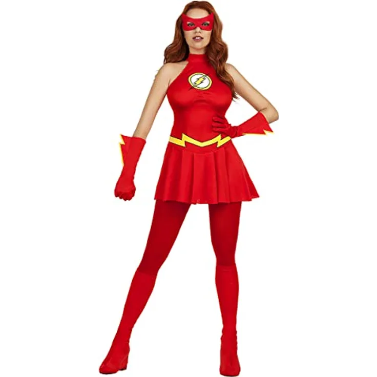 Funidelia Flash Kostüm für Damen Superhelden, DC Comics - Kostüme & Verkleidung für Partys, Karneval & Halloween - Größe S, Rot