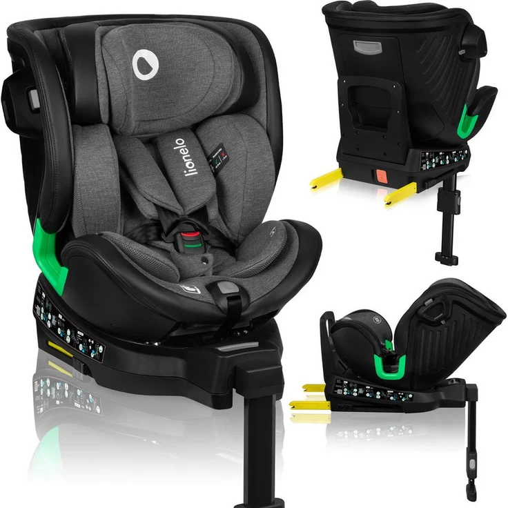lionelo Autokindersitz HARMONY I-SIZE, 360° Basis, ISOFIX, i-Size, Gürtelalarm, ab Geburt - 12 Jahre, 0,00 kg - 36,00 kg, (Set), viele Annehmlichkeiten – Bild 1