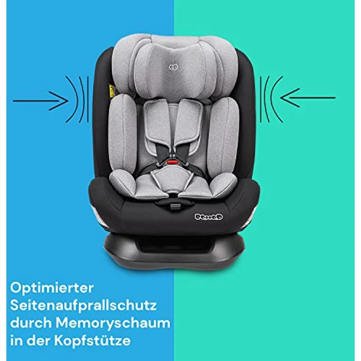 BooBoo Autokindersitz Safety London, Reboarder Kindersitz von 40 bis 150 cm, ohne Isofix, in blau – Bild 8
