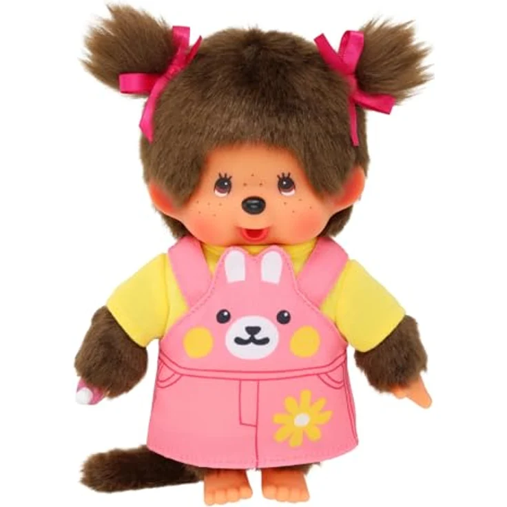 Monchhichi Plüschfigur Mädchen im Häschen-Kleid mit Zöpfen, 20 cm Puppe für Kinder ab 2 Jahren – Bild 2