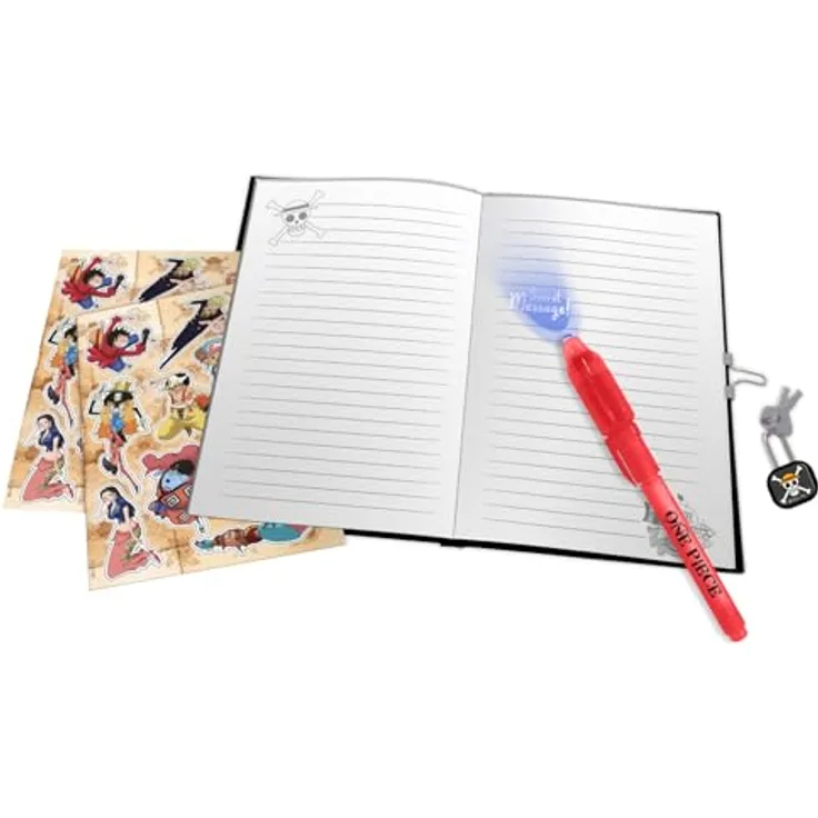 Joy Toy One Piece Tagebuch Set mit Schloss, A5 Größe, inkl. magischem Stift für kreative Gedanken