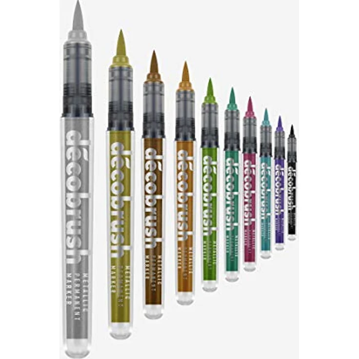 KARIN DecoBrush Metallic 10 pcs. set KARIN DecoBrush Metallic 10 Stück Transparenter Körper mit ink-free System, 2,4 ml – Bild 2
