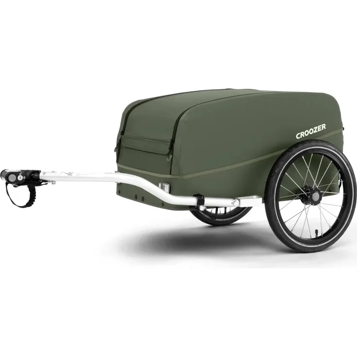 Croozer Cargo Kalle, Fahrradanhänger für Lasten bis 45 kg, spritzwassergeschützt, Mosgroen
