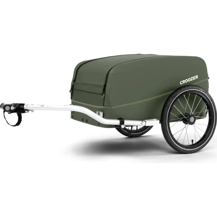 Croozer Cargo Kalle, Fahrradanhänger für Lasten bis 45 kg, spritzwassergeschützt, Mosgroen