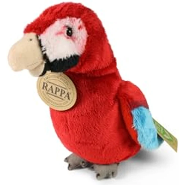 Teddys Rothenburg Kuscheltier Papagei rot, 15 cm stehendes Plüschtier mit waschmaschinengeeignetem Material und detailgetreuem Design – Bild 1