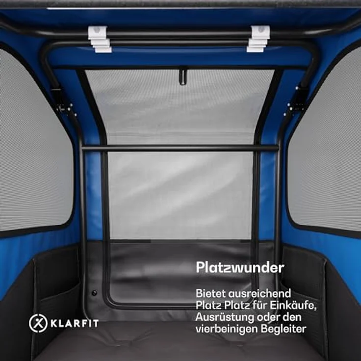 KLARFIT Fahrradkinderanhänger Goldie Home, Wetterfest, klappbar, Stahl 20-28" – Bild 5