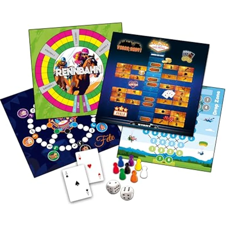 Gomazing Partymania Kompakt Edition, Spielesammlung mit 22 Partyspielen für 2-8 Spieler, beidseitig bedruckte Spielpläne – Bild 2