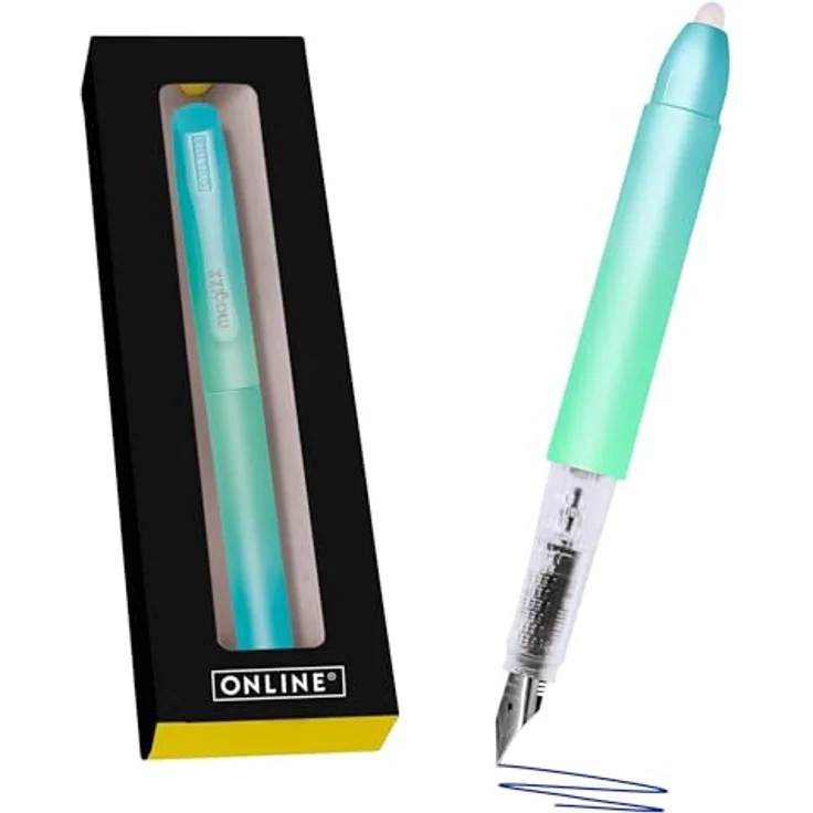 Online Pen Füller magiXX, radierbarer Füller mit blauer Tinte, inkl. 4 Nachfüll-Patronen, ergonomisches Design – Bild 1