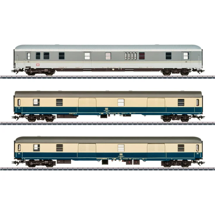 Märklin Güterwagen Märklin Expressgut-Set - 42830, Spur H0, 3-tlg, Made in Europe, Deutsche Bundesbahn (DB) 1993, in Produktfarbgebung/Ozeanblau/elfenbein – Bild 1