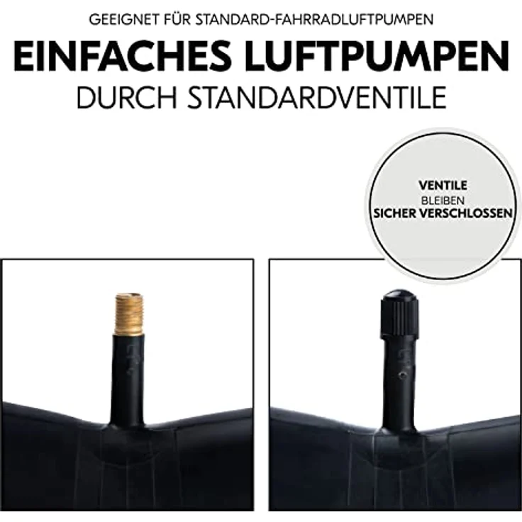 Hauck Kinderwagen Schlauch Set 2x 16 Zoll und 1x 12 Zoll Durchmesser Inklusive Reifenheber, Ersatzreifen Schlauch für Dreirad-Kinderwagen und Buggys Zum Biespiel hauck Runner Serie Schwarz – Bild 6