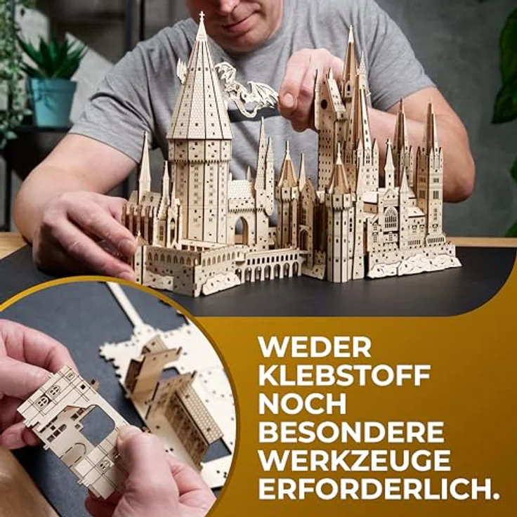 UGears Hogwarts Schloss 3D-Puzzle für Erwachsene, Harry Potter Modell, Holzpuzzle für Teenager, 340 Teile, Kunstqualität – Bild 3