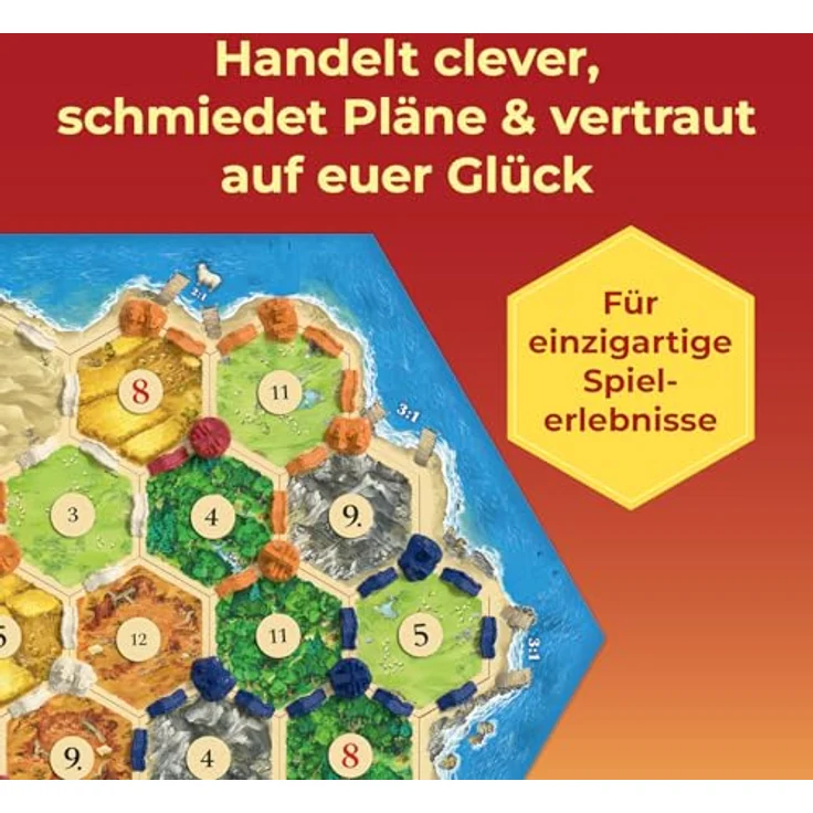 KOSMOS Catan - Das Spiel, Basisspiel Siedler von Catan, Strategiespiel für 3-4 Personen ab 10 Jahren, Brettspiel-Klassiker, Familienspiel, Gesellschaftsspiel – Bild 5