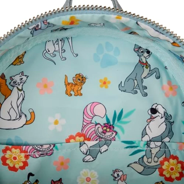 Loungefly Disney Dogs & Cats Faux Denim Mini Rucksack, Kindergartenrucksack mit Tiermotiven – Bild 5