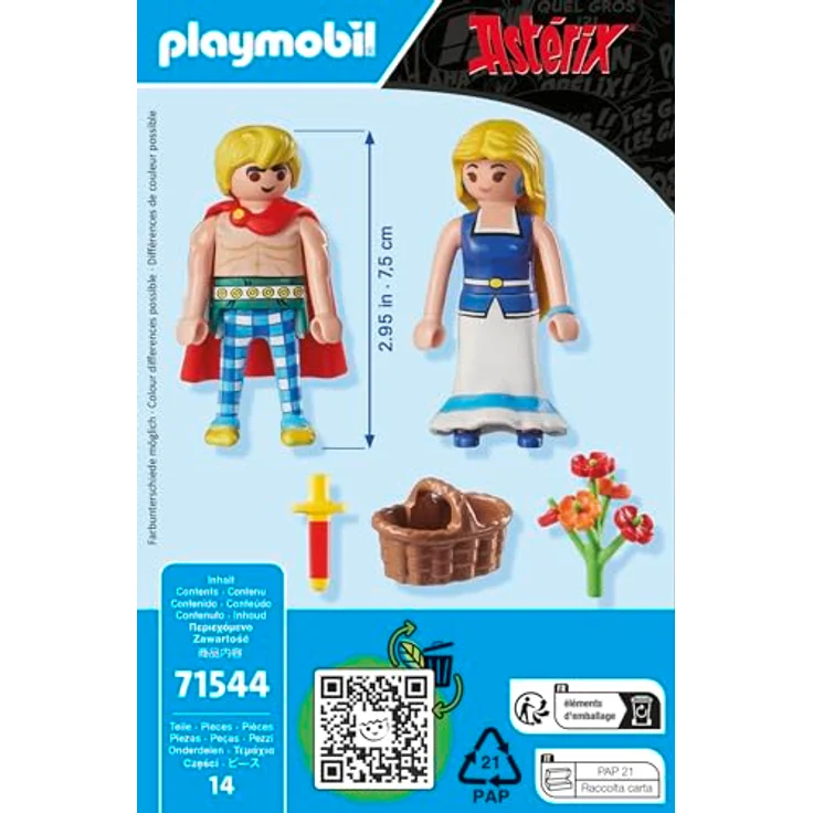 Playmobil® Konstruktions-Spielset Tragicomix und Falbala (71544), Asterix, (14 St), Made in Europe – Bild 5
