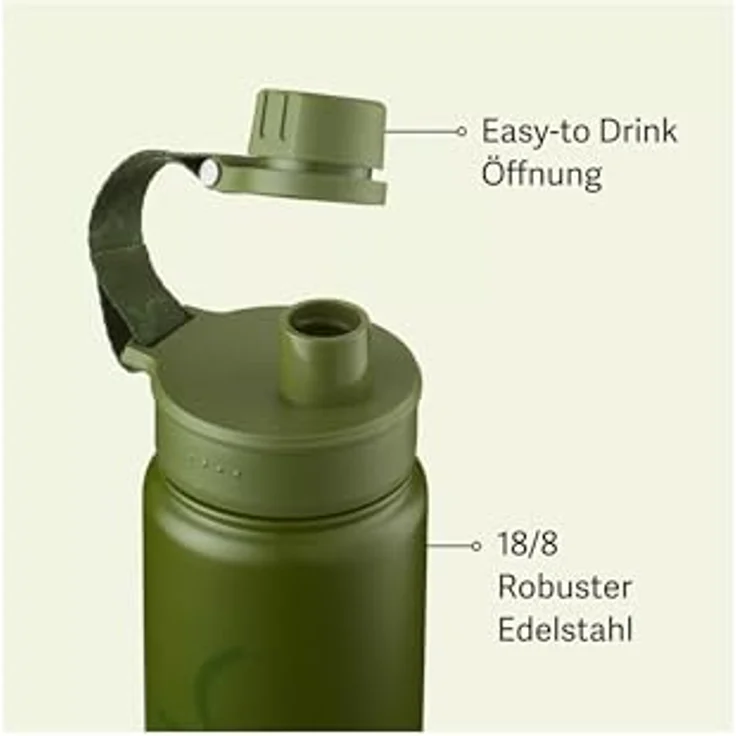 Satch 0,5 Trinkflasche Edelstahl olive – Bild 3