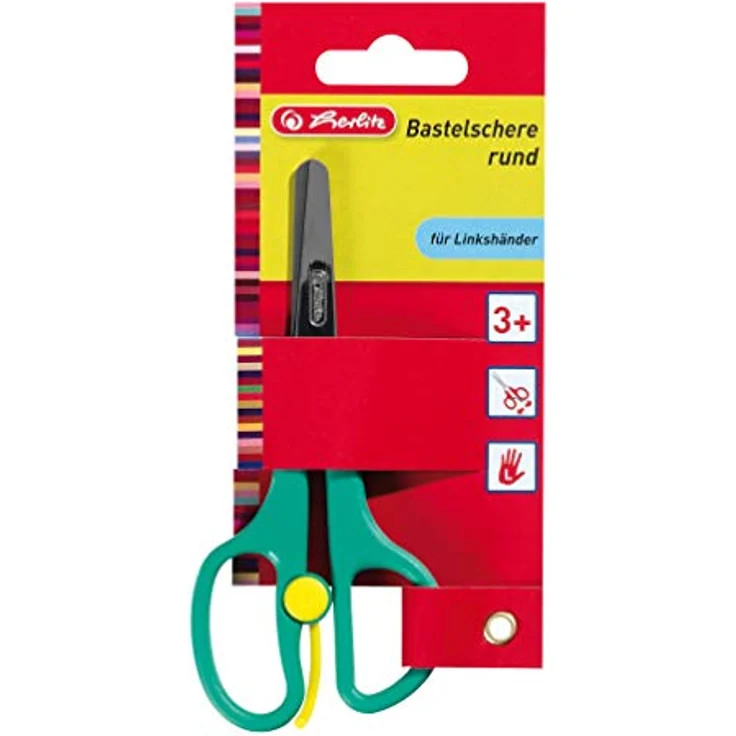 Herlitz Bastelschere 13cm, runde Schere mit Zentimeterskala und abgerundeter Spitze, türkis – Bild 2