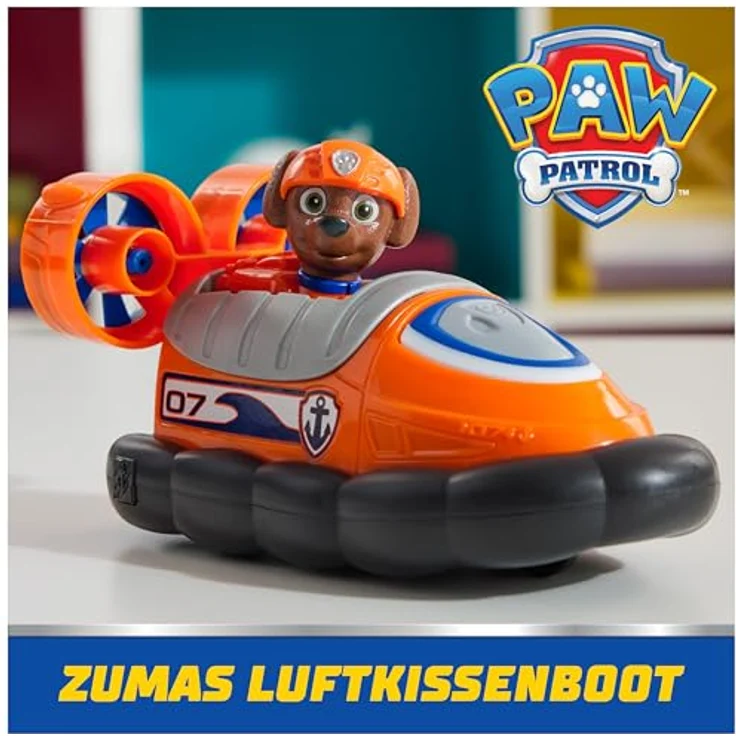 Spin Master PAW Patrol Spielzeug-Auto Zuma, Luftkissenboot aus recyceltem Material mit enthaltenem 7 cm Figur – Bild 3