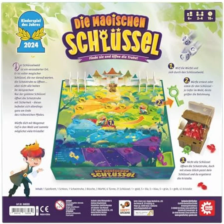 Game Factory 646323 Die Magischen Schlüssel, Bezauberndes Würfelspiel für Kinder ab 6 Jahren, Familienspiel, Kinderspiel, für 2-4 Spieler, Kinder-Spiel des Jahres 2024 - Preisvergleich – Bild 2
