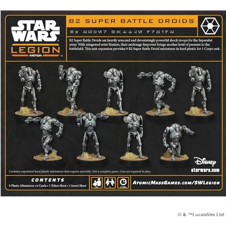 Atomic Mass Games Star Wars Legion - B2 Super Battle Droids, Einheitserweiterung mit 9 Miniaturen für Separatistenarmee – Bild 2
