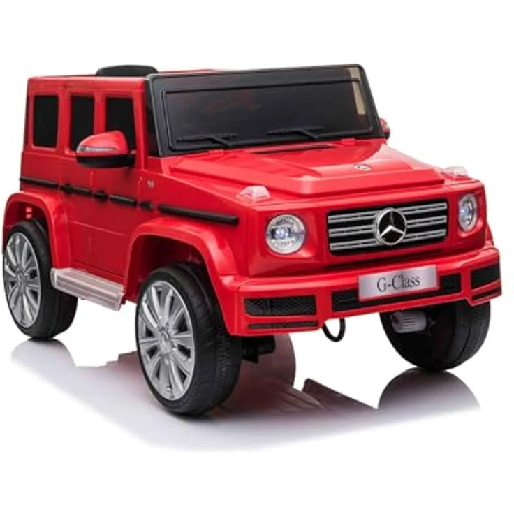 RIRICAR Elektrisches Elektroauto Mercedes G500 12V, rot, mit 2,4 GHz Fernbedienung, USB/SD Eingang, Hinterradfederung, Lithium-Batterie, LED-Lichtern, Originaler Lizenz – Bild 1