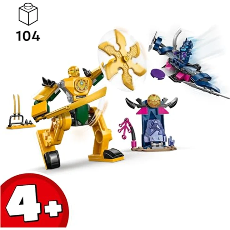 LEGO NINJAGO Arins Battle Mech, Ninja-Spielzeug für Kinder ab 4 Jahre mit Figuren inkl. Arin mit Mini-Katana, Actionfiguren & Mechs, kleines Geschenk für Jungs und Mädchen 71804 – Bild 2