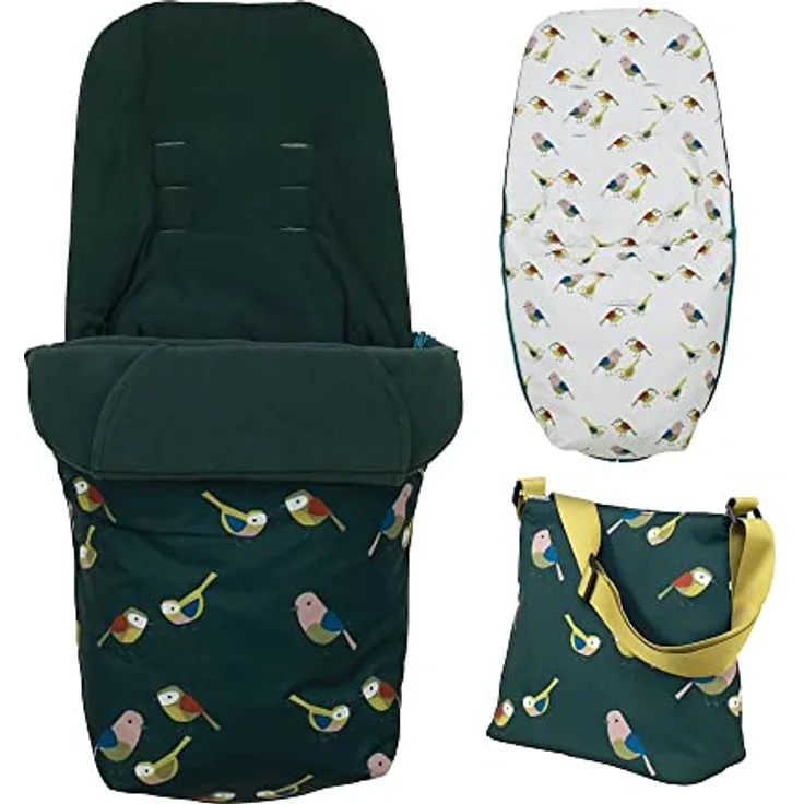 Cosatto Giggle Zubehör Pack - Wickeltasche & Ganzjahresfußsack Birdland
