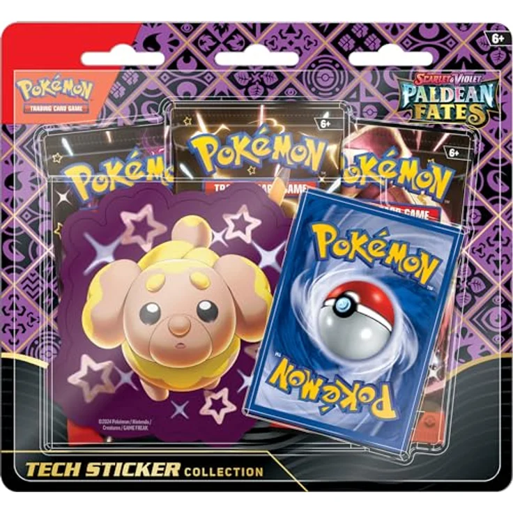Pokémon Trading Card Game Scarlet & Violet 04.5 Paldean Fates Tech Sticker Blister, mit Shiny Pikachu und 1 Folie Promo-Karte in verschiedenen Varianten – Bild 3
