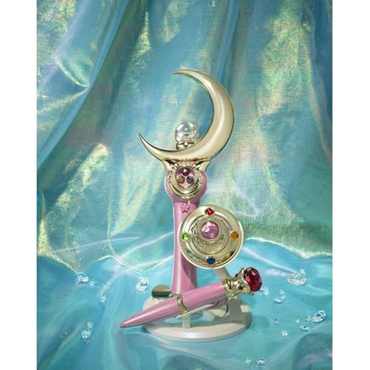 Bandai Sailor Moon Transformation Brooch & Disguise Pen Set, Brilliant Color Edition Replica mit LED-Leuchtfunktionen und Soundeffekten – Bild 6