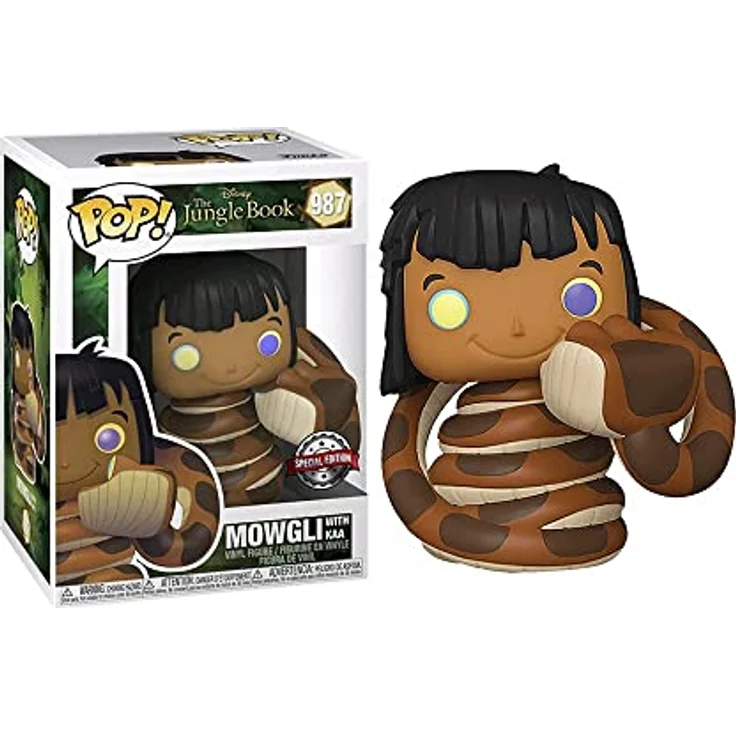 POP Funko Disney The Jungle Book 987 Mowgli with Kaa Special Edition, Sammelfigur mit variierendem Special Edition Aufkleber – Bild 4