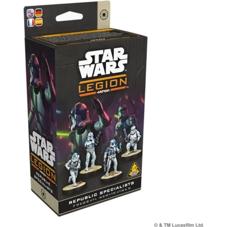 Chaosium Inc. Star Wars Legion Republic Specialists, Miniaturen Spiel Erweiterung mit 4 detaillierten Miniaturen und Strategiekarten, EN Version – Bild 2