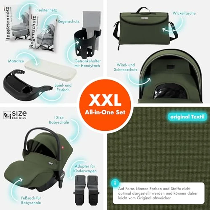 Daliya FLEXI-PRO M 3in1 Kinderwagen & Buggy mit i-Size Babyschale, Memory-Knöpfen, leicht und großem Einkaufskorb – Bild 3