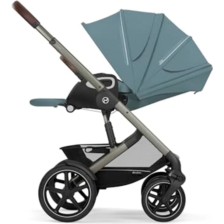 cybex Gold Kinderwagen Talos S LUX Tpe, Hellblau, mit Federung, 5-Punkte-Gurt, feststellbarer Bremse und Einhand-Faltmechanismus – Bild 10