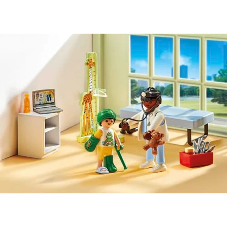 Playmobil® Konstruktions-Spielset Kinderarzt mit Teddybär (71619), Action Heroes, (28 St), Made in Europe – Bild 3