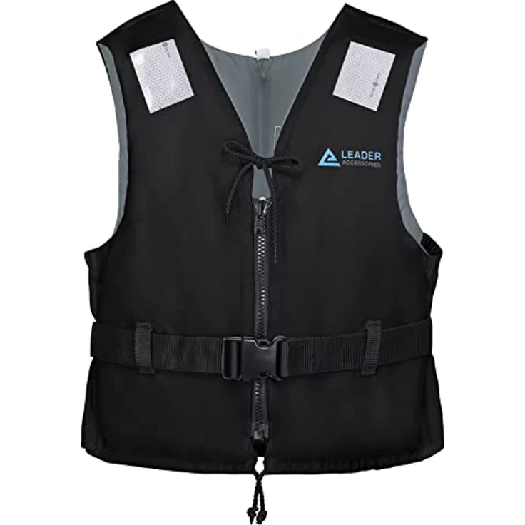 Leader International Schwimmhilfe Erwachsene, Feststoffweste mit 45N Auftrieb, Schwarz M (50-70kg) – Bild 1