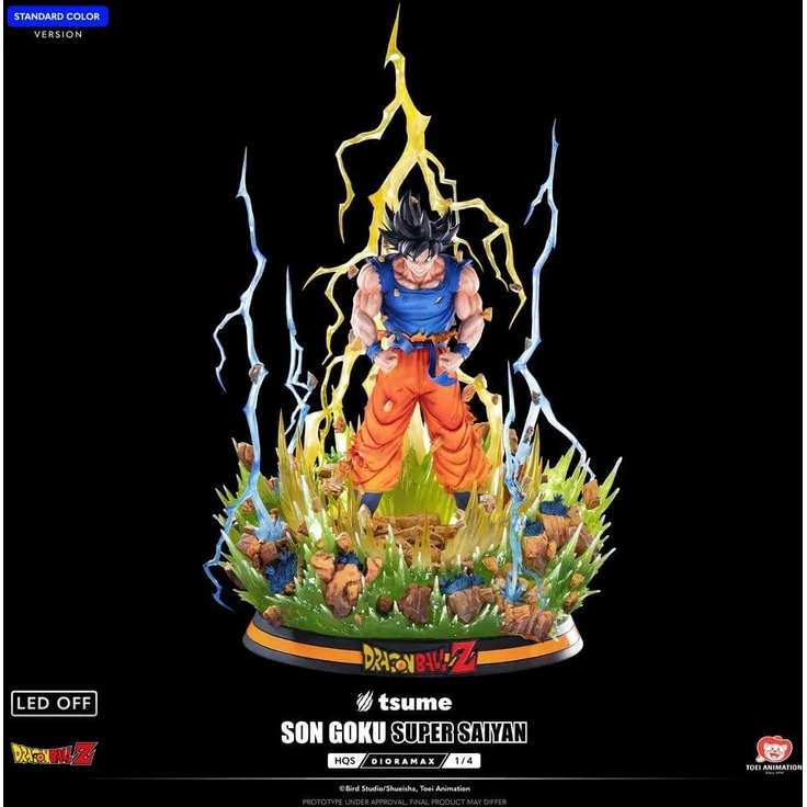 Tsume Dragon Ball Z HQS Dioramax Figur 1/4 Son Goku Super Saiyan, 51 cm, LED-Beleuchtung, limitierte Edition 1400 Stück