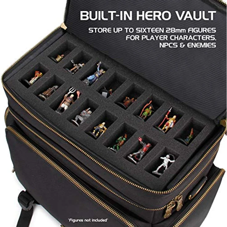 ENHANCE Reisetasche RPG Tischspiele mit Dungeons und Drachen und Figuren, gepolsterte Tragetasche mit Mehreren Fächern, mit Fach für Bücher (4 bis 8) und Tasche für Würfel und Chips – Bild 4