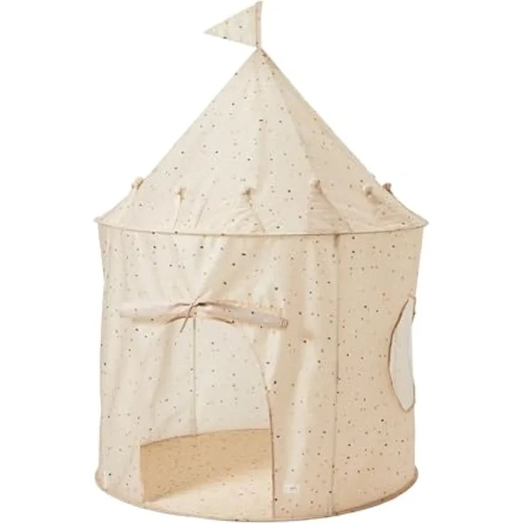 3 Sprouts Spielzelt für Kinder, Indoor Tippi mit vielseitigem Design zur Förderung der Kreativität, Terrazzo Beige