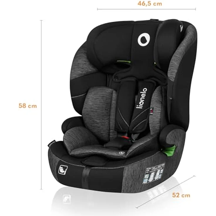 lionelo Autokindersitz LEVI ONE I-SIZE, i-Size R129 / Memory Foam / Dri-Seat, ab 12 Monaten, bis 12 Jahren, 9,00 kg - 36,00 kg (Set) – Bild 10