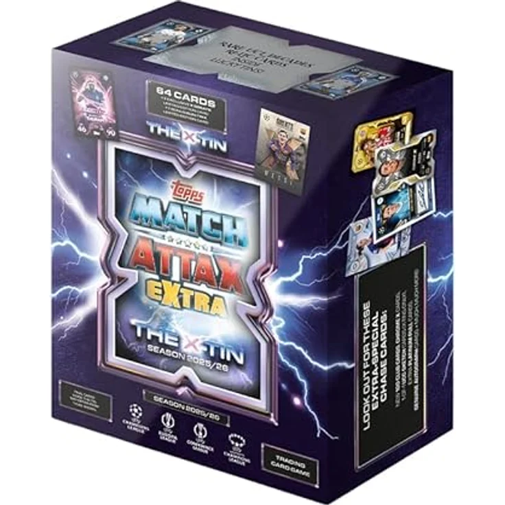 Topps Match Attax - Match Attax 2025/2026 Extra: UEFA Champions League - The X Tin mit umfangreicher Sammlung von Sammelkarten – Bild 1