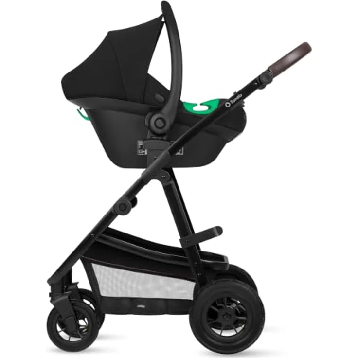 Lionelo Amber Kombikinderwagen 3 in 1, mit Sportwagenaufsatz, Babywanne, Autositz, Tasche, Moskitonetz, Regenschutz - Brown Chocolate – Bild 4