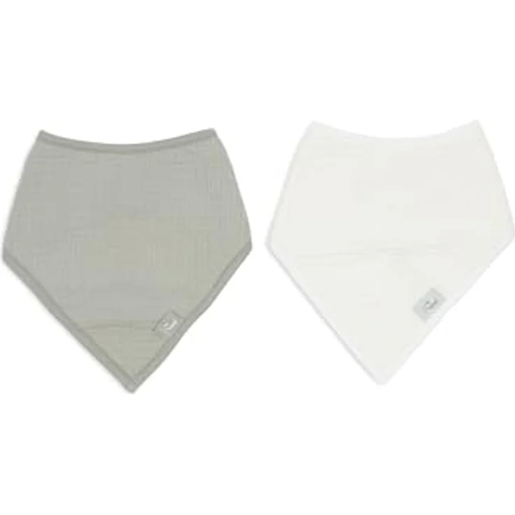 Jollein Sabberlätzchen Baby Bandana mit Klettverschluss, 2er Pack - Hydrophil, 100% Baumwolle, Olive Green/Oatmeal – Bild 2