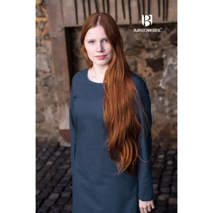 Burgschneider Unterkleid Freya, Waidblau, XL, Unisex, aus Baumwolle, Historisch - Early Medieval, Viking – Bild 5