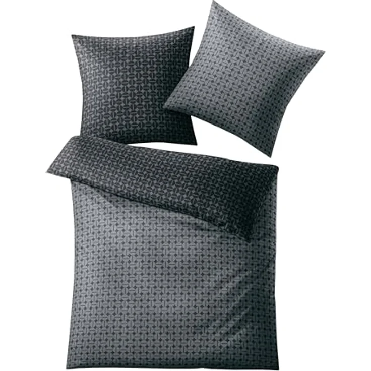 Kleine Wolke 6255901954 Bettwäsche Punto, Maße: 155 x 220 cm und 80 x 80 cm, Farbe: Anthrazit – Bild 1