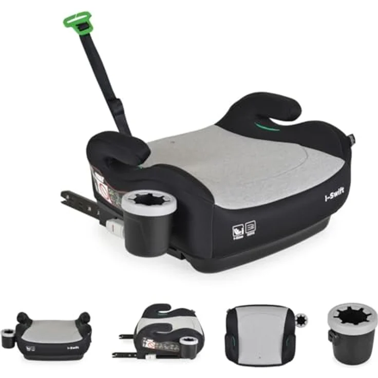 Cangaroo i-Swift, Kindersitzerhöhung ECE R129/i-Size, für Kinder 125-150 cm, mit Getränkehalter, Isofix, ergonomisch, abnehmbarer Bezug – Bild 1