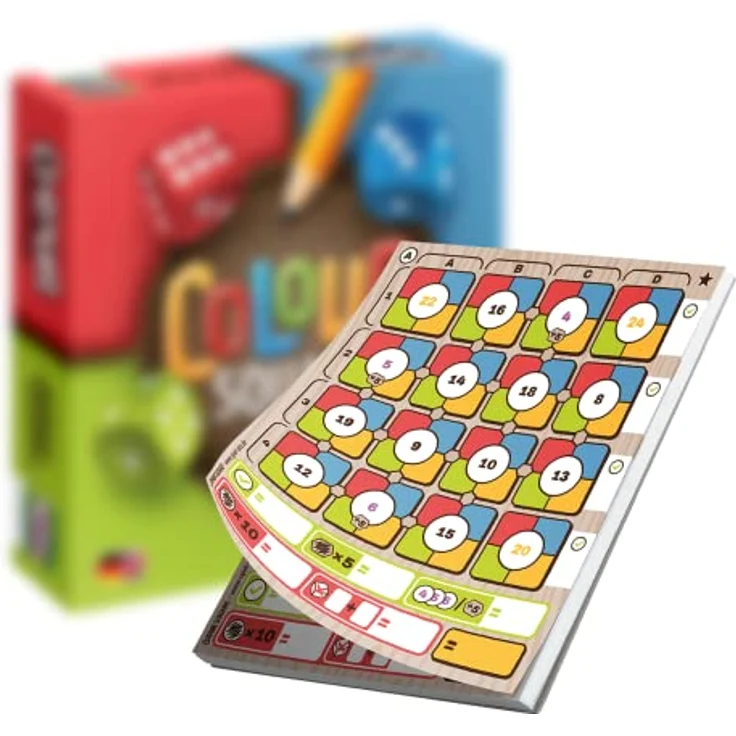 SPIEL DAS! Colour Square Ersatzblock für Roll and Write Familienspiel, 150 Blatt, bunt – Bild 1