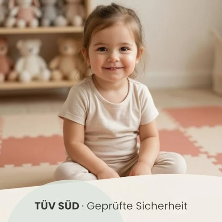 LittleTom Puzzlematte für Kinder, 18-teiliges Set in Pastellfarben, TÜV-geprüfte Spielmatte 30x30 cm, anti-allergen, wasserfest und abwaschbar für drinnen und draußen – Bild 2