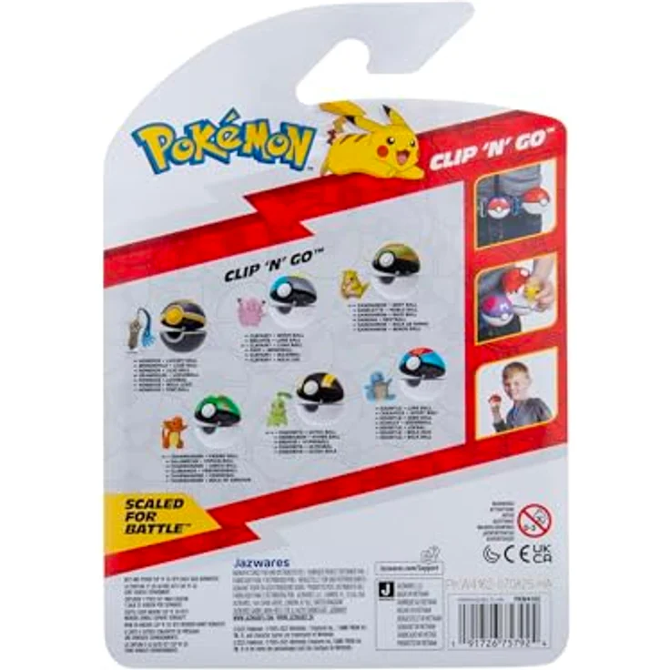 Jazwares Pokémon Clip 'n' Go Actionfigur Glumanda & Poké Ball, 5 cm Figur für Pokémon Sammelspiel – Bild 2